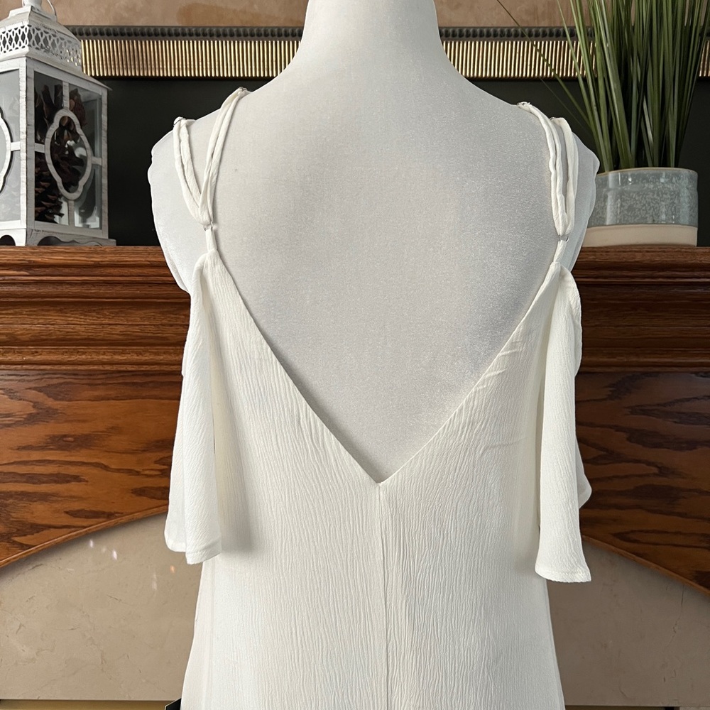 Lulus Afterglow White Strappy Cold Shoulder Shift Dress Size: Small NEW - Picture 11 of 16